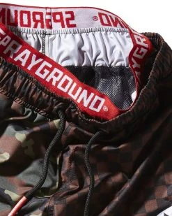 SPRAYGROUND® KIDS CHECKS & CAMO SWIM TRUNKS SWIMWEAR