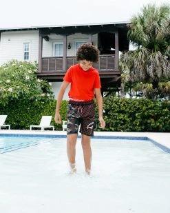 SPRAYGROUND® KIDS CHECKS & CAMO SWIM TRUNKS SWIMWEAR