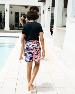 SPRAYGROUND® KIDS SPLIT CAMO SWIM TRUNKS SWIMWEAR