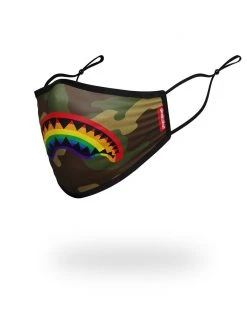 SPRAYGROUND® FACE MASKS ADULT RAINBOW SHARK FORM FITTING FACE MASK