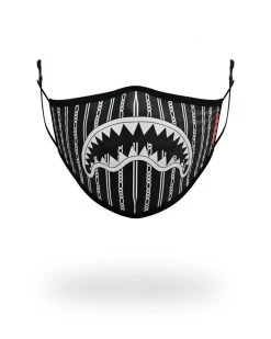 SPRAYGROUND® FACE MASKS ADULT REVERSE SHARKS IN PARIS (BLACK) FORM FITTING FACE MASK