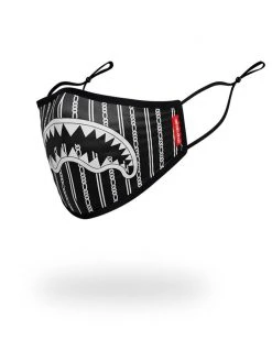 SPRAYGROUND® FACE MASKS ADULT REVERSE SHARKS IN PARIS (BLACK) FORM FITTING FACE MASK