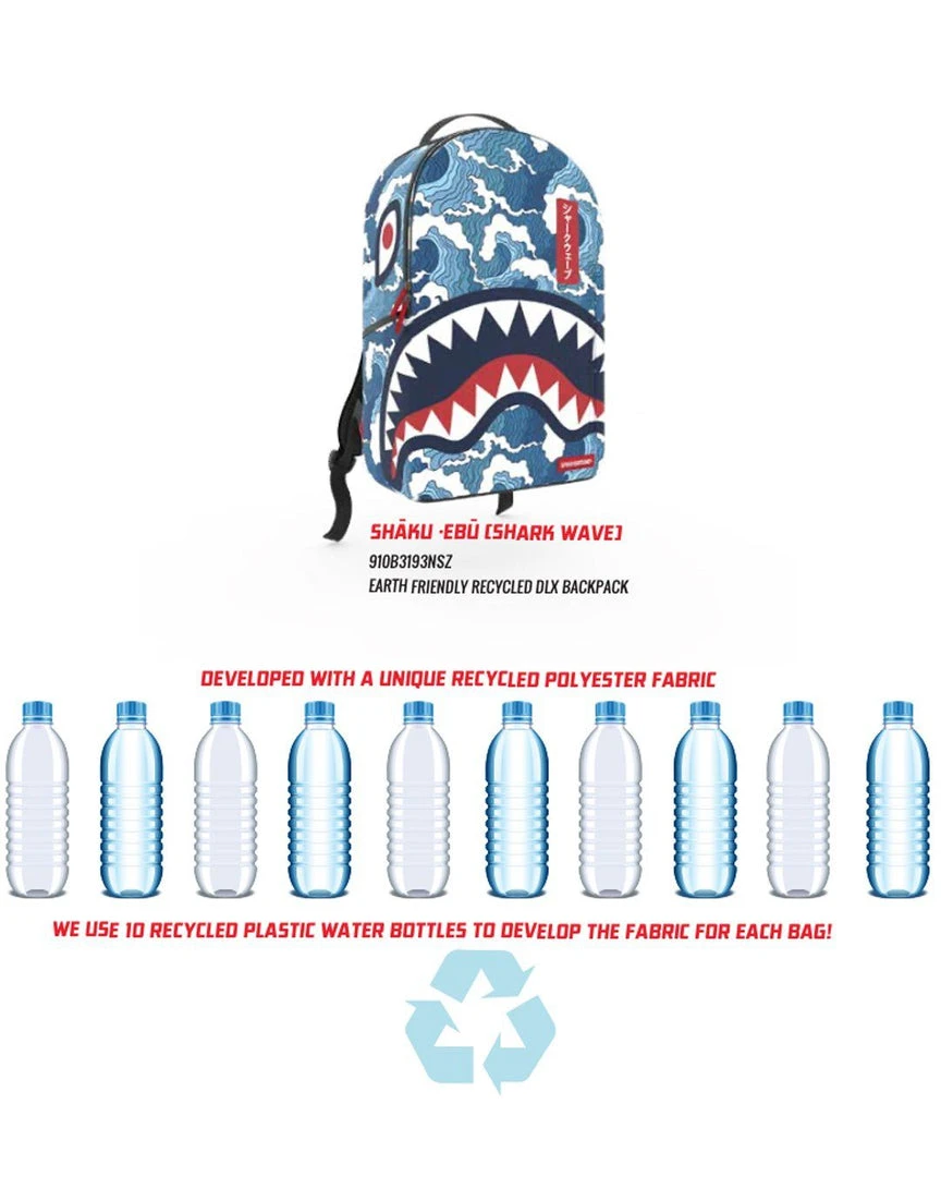 SPRAYGROUND® BAGS THE SHARK WAVE (made From 100% Recycled Plastic Bottles From The Ocean) 13 SPRAYGROUND® BAGS THE SHARK WAVE (made From 100% Recycled Plastic Bottles From The Ocean)