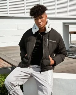 SPRAYGROUND® COZY FUR NECK PUFFER JACKET APPAREL+GEAR