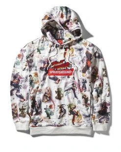 SPRAYGROUND® STREET FIGHTER KNOCKOUT HOODY (WHITE)