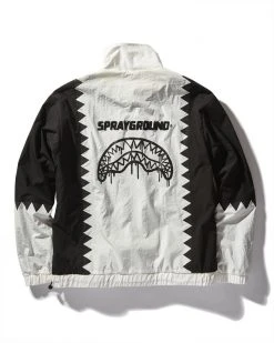 SPRAYGROUND® SHARKANDA WINDBREAKER (BLACK/WHITE) APPAREL+GEAR