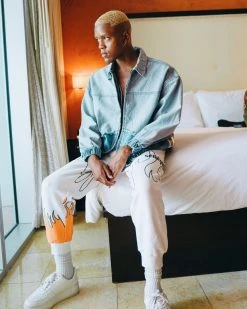 SPRAYGROUND® FIRE BAGGY SWEATPANT (WHITE) APPAREL+GEAR