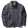 SPRAYGROUND® MONEY BEAR CHECK DENIM JACKET (NAVY)