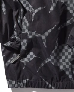 SPRAYGROUND® APPAREL+GEAR SHARK CHECK TRIBE WINDBREAKER (BLACK)