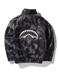 SPRAYGROUND® SHARK CHECK WINDBREAKER (BLACK)