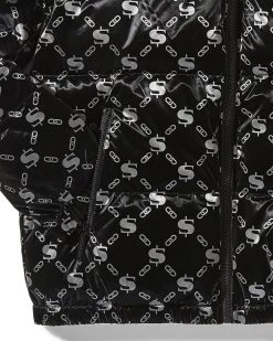 SPRAYGROUND® MONEYGRAM PUFFER JACKET (BLACK)