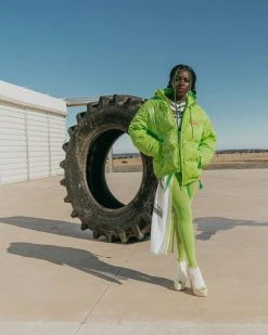 SPRAYGROUND® MONEYGRAM PUFFER JACKET (NEON GREEN)