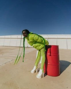 SPRAYGROUND® MONEYGRAM PUFFER JACKET (NEON GREEN)