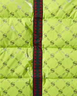 SPRAYGROUND® MONEYGRAM PUFFER JACKET (NEON GREEN)