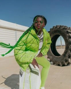 SPRAYGROUND® MONEYGRAM PUFFER JACKET (NEON GREEN)