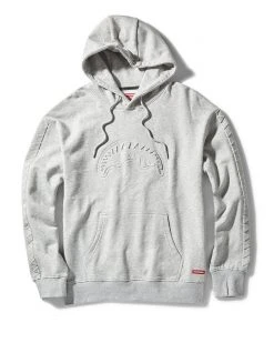 SPRAYGROUND® EMBOSSED SHARK HOODY (GRAY) APPAREL+GEAR