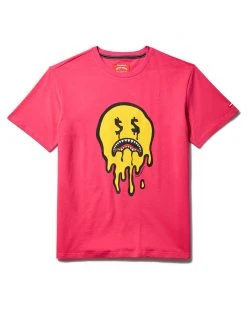 SPRAYGROUND® APPAREL+GEAR DRIP SHARK SMILEY T-SHIRT (PINK)
