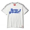 SPRAYGROUND® APPAREL+GEAR OMBRE LOGO TAPE T-SHIRT (WHITE)
