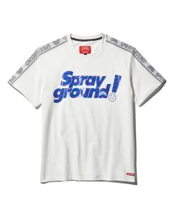SPRAYGROUND® APPAREL+GEAR OMBRE LOGO TAPE T-SHIRT (WHITE)