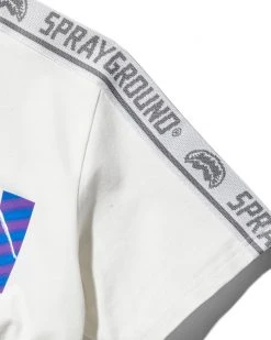 SPRAYGROUND® APPAREL+GEAR OMBRE LOGO TAPE T-SHIRT (WHITE)