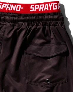 SPRAYGROUND® PATCH ALL-IN CORTO SWIM TRUNKS (BLACK)