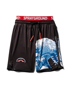 SPRAYGROUND® SWIMWEAR KIDS JAPAN WAVE SWIM TRUNKS (BLACK)