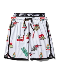 SPRAYGROUND® KIDS PATCH ALL-IN SWIM TRUNKS (WHITE)