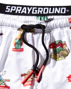 SPRAYGROUND® KIDS PATCH ALL-IN SWIM TRUNKS (WHITE)