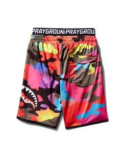 SPRAYGROUND® KIDS CAMOBURST SWIM TRUNKS