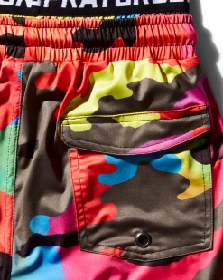 SPRAYGROUND® KIDS CAMOBURST SWIM TRUNKS