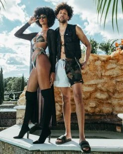 SPRAYGROUND® SPLIT BITE CAMO SHOTO SWIM TRUNKS SWIMWEAR