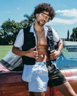 SPRAYGROUND® SPLIT BITE CAMO SHOTO SWIM TRUNKS SWIMWEAR