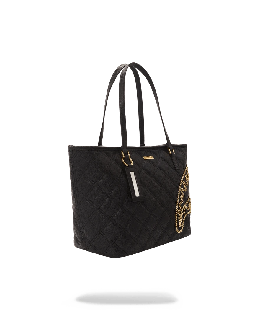 SPRAYGROUND® BAGS NOIR QUILT GOLD CHAIN SHARK TOTE 5 SPRAYGROUND® BAGS NOIR QUILT GOLD CHAIN SHARK TOTE