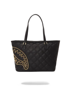 SPRAYGROUND® BAGS NOIR QUILT GOLD CHAIN SHARK TOTE 19 SPRAYGROUND® BAGS NOIR QUILT GOLD CHAIN SHARK TOTE