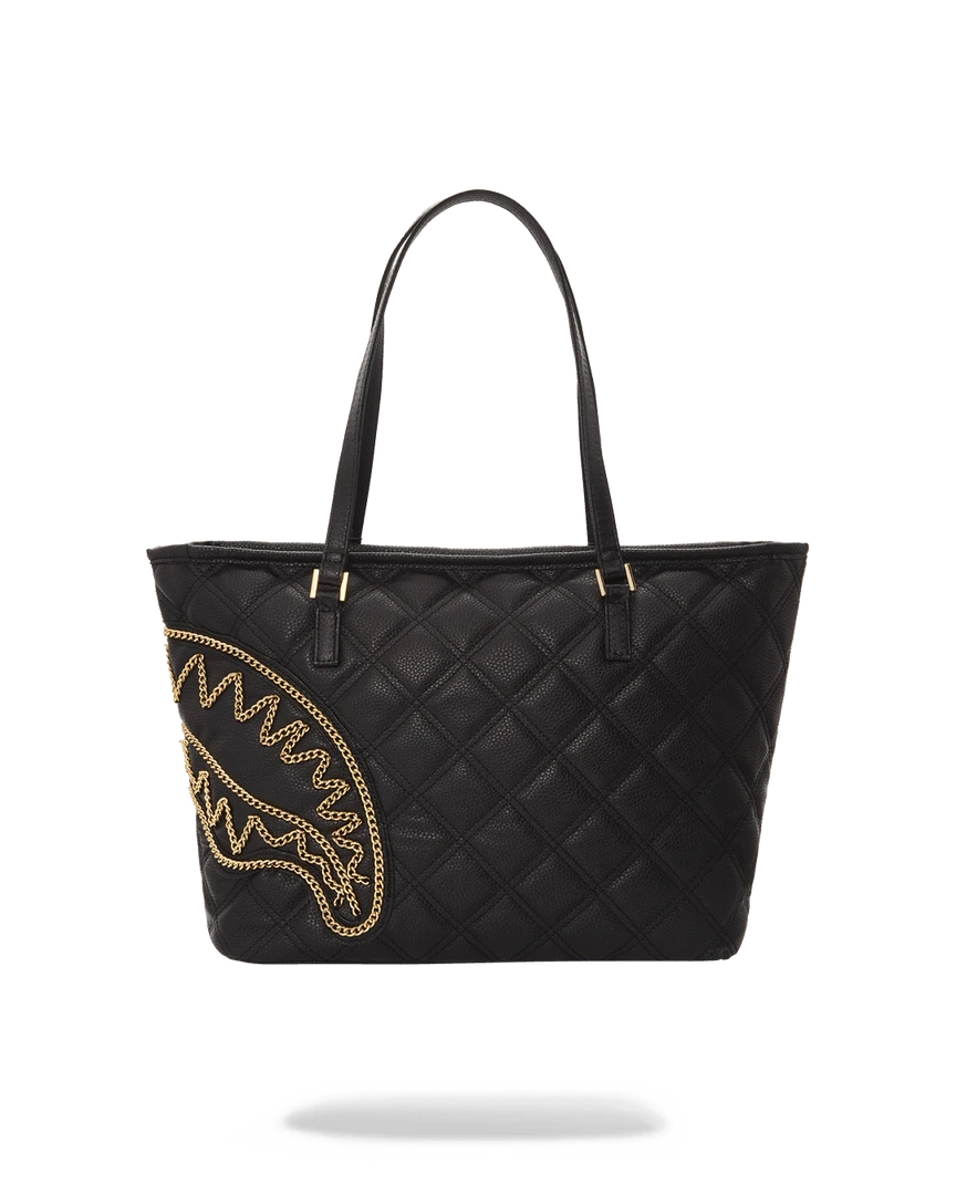SPRAYGROUND® BAGS NOIR QUILT GOLD CHAIN SHARK TOTE 7 SPRAYGROUND® BAGS NOIR QUILT GOLD CHAIN SHARK TOTE
