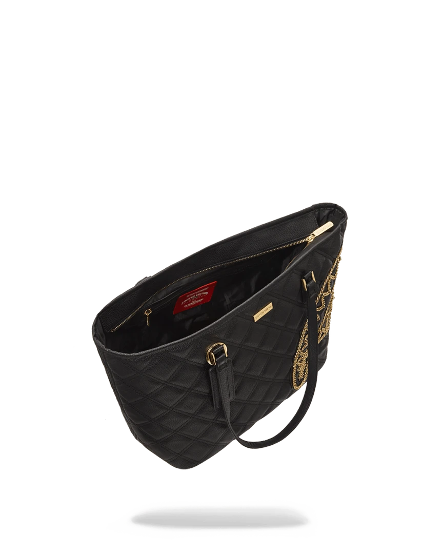 SPRAYGROUND® BAGS NOIR QUILT GOLD CHAIN SHARK TOTE 9 SPRAYGROUND® BAGS NOIR QUILT GOLD CHAIN SHARK TOTE