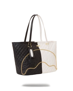 SPRAYGROUND® LEVELED UP SPLIT QUILT SHARK TOTE