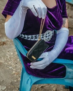 SPRAYGROUND® WALLETS NOIR QUILT GOLD CHAIN SHARK WALLET