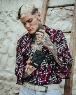 SPRAYGROUND® WALLETS NOIR QUILT GOLD CHAIN SHARK WALLET