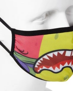 SPRAYGROUND® FACE MASKS ADULT SPONGEBOB OG SHARK FORM FITTING FACE-COVERING