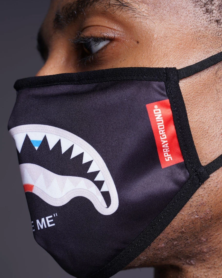 SPRAYGROUND® BITE ME SHARK (BLK) POLYESTER FACE MASK FACE MASKS 12 SPRAYGROUND® BITE ME SHARK (BLK) POLYESTER FACE MASK FACE MASKS