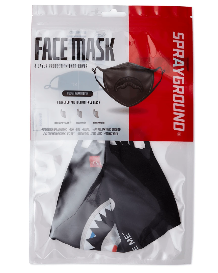 SPRAYGROUND® BITE ME SHARK (BLK) POLYESTER FACE MASK FACE MASKS 14 SPRAYGROUND® BITE ME SHARK (BLK) POLYESTER FACE MASK FACE MASKS