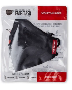 SPRAYGROUND® DAMAGE CONTROL STASH POCKET VEGAN LEATHER FACE MASK