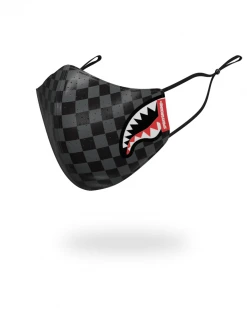 SPRAYGROUND® SHARKS IN PARIS (GRAY) VEGAN LEATHER FACE MASK FACE MASKS