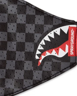 SPRAYGROUND® SHARKS IN PARIS (GRAY) VEGAN LEATHER FACE MASK FACE MASKS