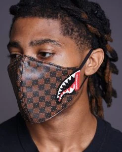 SPRAYGROUND® FACE MASKS SHARKS IN PARIS VEGAN LEATHER FACE MASK