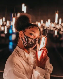 SPRAYGROUND® FACE MASKS SHARKFLOWER VEGAN LEATHER FACE MASK