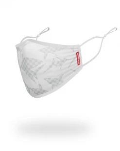 SPRAYGROUND® FACE MASKS SHARK CHECK (WHITE) FACE MASK