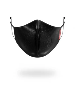 SPRAYGROUND® MIDNIGHT SHARK VEGAN LEATHER FACEMASK FACE MASKS