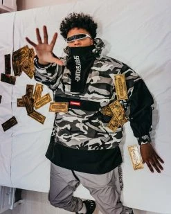 SPRAYGROUND® NIGHT CAMO PULLOVER ANORAK JACKET APPAREL+GEAR